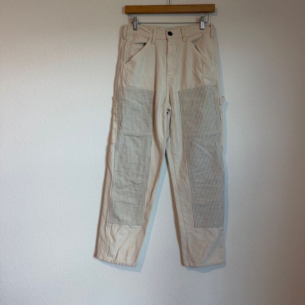 The Great Beige Striped Reinforced The Carptenter Utility Pants Women's Size 26